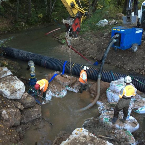 sécurisation de la traversée sous fluviale d'un pipeline de Gaz - Rivière de la Bresque
